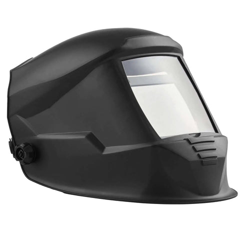 Side view of Auto Darkening Welding Helmet Pro Grade With True Color Large Viewing Screen Solar Powered Welder Mask Four Arc Sensors