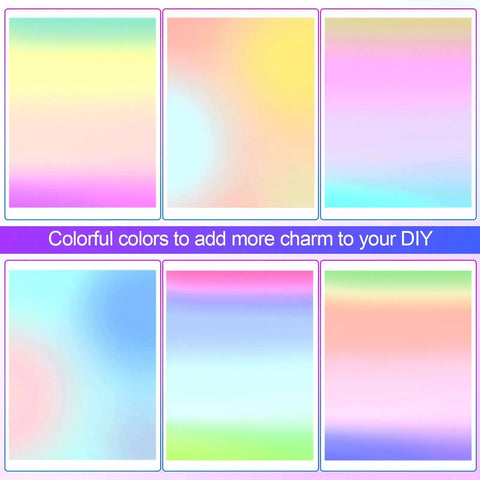 5 panel display of 4 Pack 8x12 Inch Acrylic AB Sheets With Iridescent Radiant Color Shifting Finish, Colored Translucent Two Sided Rainbow Vibe, 1mm Thick, Great for Laser Cutting, DIY Art Craft Projects, Glass and Plastic Displays