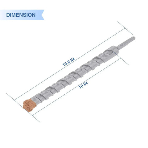 One And Three Eighths Inch SDS Plus Rotary Hammer Drill Bit With Carbide Tip For Concrete Masonry Stone Brick And Cement