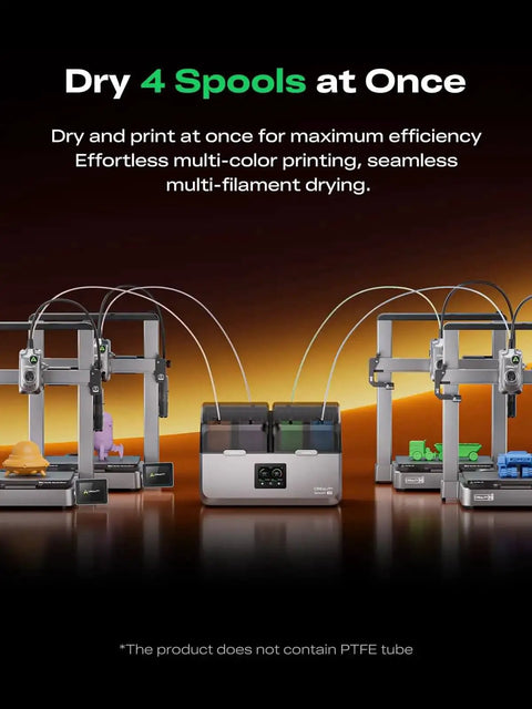 SpacePi X4 Filament Dryer Box For Four Spools with 3D printers and filament drying control screen