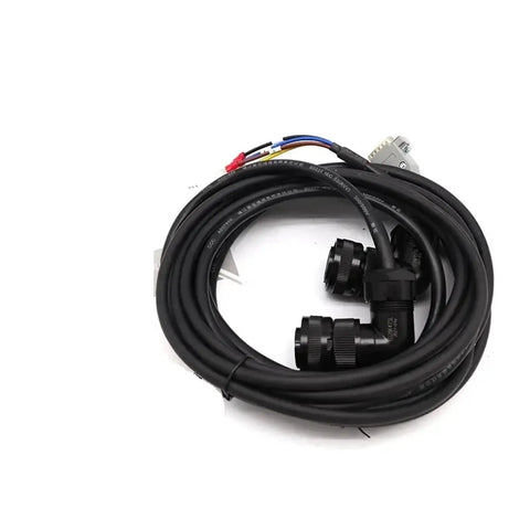 AC servo motor kit cable assembly for AASD-15A drive, front view; black coiled multi-conductor cables