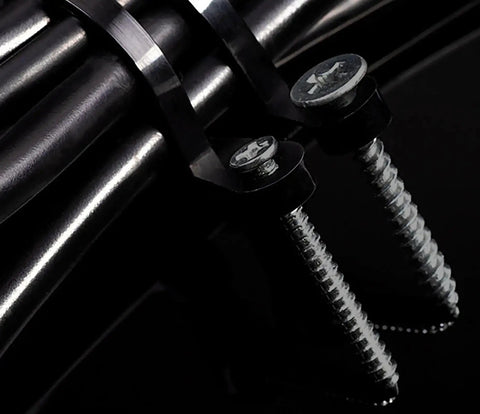 Black 5.9 Inch Nylon Zip Ties With Screw Holes Kit, 100 Pack Zip Ties And 100 M4 X 12 Stainless Steel Screws For Daily Fastening