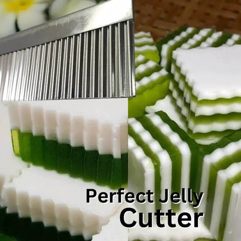 Crinkle Cutter Serrated Knife For Veggies And Desserts 5 Inch Stainless Steel Blade used for slicing layered agar jelly