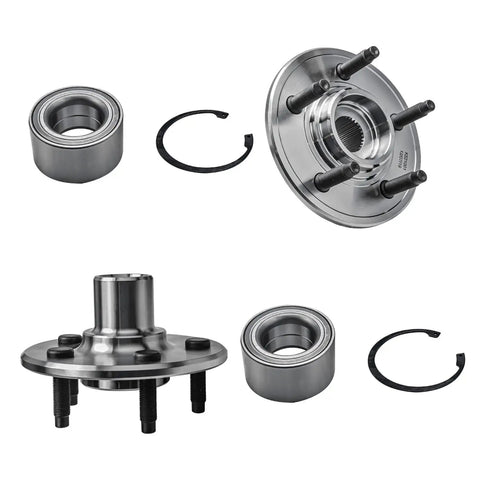 Front And Rear Wheel Hub Bearings Kit With 20 Chrome Lug Nuts For 2006 2010 Ford Explorer Sport Trac Mercury Mountaineer