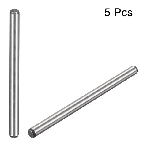 Two One Eighth Inch By Two Inch Dowel Pins For Precision Alignment, Heat Treated Alloy Steel With Bright Finish, Five Pack