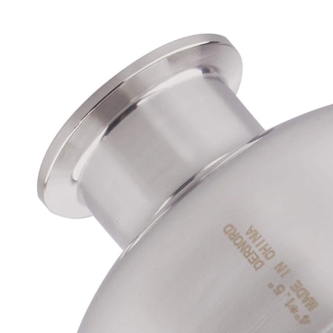 Tri clamp bowl reducer sanitary fitting, stainless steel 304, 4 in x 1.5 in, close-up flange