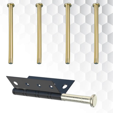 4 Pack 3.5 Inch Door Hinge Pins Stainless Steel With Gold Finish For Interior Wood Doors Replacement Screws Included Fits Self Closing Doors Kitchen And Garage Hinges Hardware That Keeps Your Doors Swinging Smoothly Easy Quick Swap