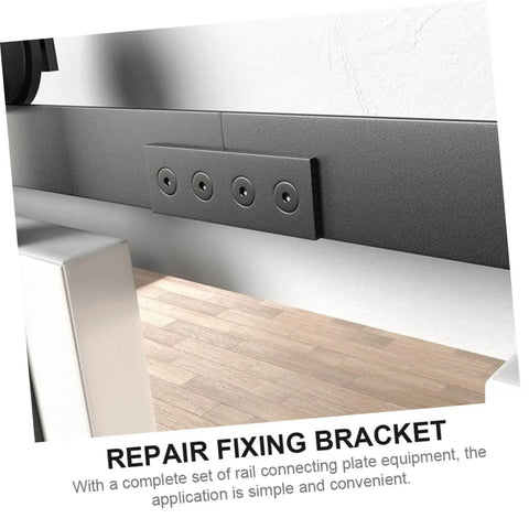 Barn Door Track Stopper And Flat Mending Plate Kit For Heavy Duty Door Repair 4 Hole Brace Connector in use