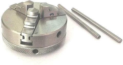 Beefy 4 Inch Rotary Table With 65 Mm 3 Jaw Self Centering Chuck Back Plate And Fixings Heavy Duty Milling Tool close-up view