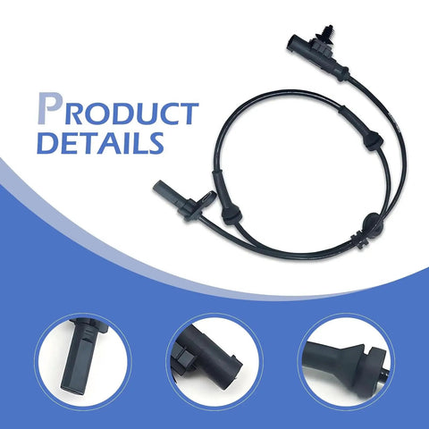 yorpyep rear-left car wheel speed sensor, ABS sensor, black with wiring harness, compatible with JAC Heyue