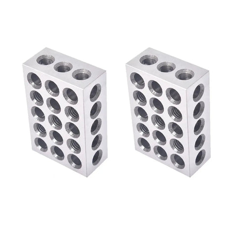 Machinist Setup Blocks 1x2x3 Hardened Steel Matched Pair with 23 Holes Screws and Hex Key Included Precision Ground for Tight Tolerances