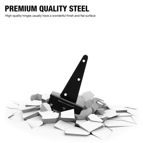 Six Inch T Strap Shed Door Hinges Heavy Duty 2 Pack With 270 Degree Rotation Premium Quality Steel