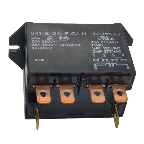 Beefy 25 Amp 277V AC General Purpose Relay With 6 Pins And Flanged Cover 12V DC Coil DPDM Style Industrial Power Switching
