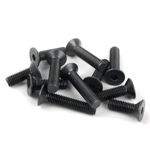 Flat Head Socket Cap Screws M1.6 X 5mm, 10.9 Grade Alloy Steel, DIN 7991, Black Oxide Finish, Allen Drive, Machine Thread, Countersunk Bolts