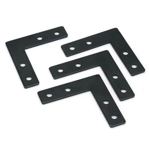 10 Sets Black L Connector Brackets With 40 M5 T Slot Nuts And 40 M5x8mm Hex Socket Cap Screws For 6mm Slot 2020 Series Aluminum Profile