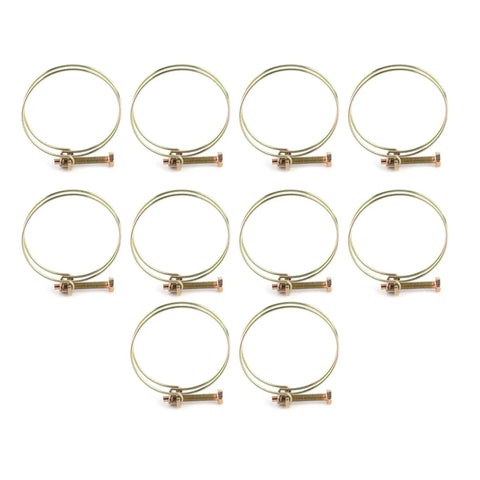 10 Pack Stainless Steel Double Wire Hose Clips Adjustable Water Hose Barb Clamps For Plumbing Fasteners Fits 46 To 51 Mm