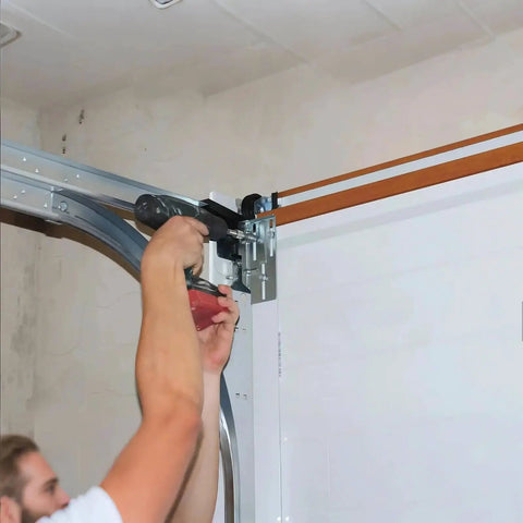 Installation of Heavy Duty Self Drilling Garage Door Screws For Hinges And Brackets Size Fourteen By Three Quarter Inch Zinc Plated