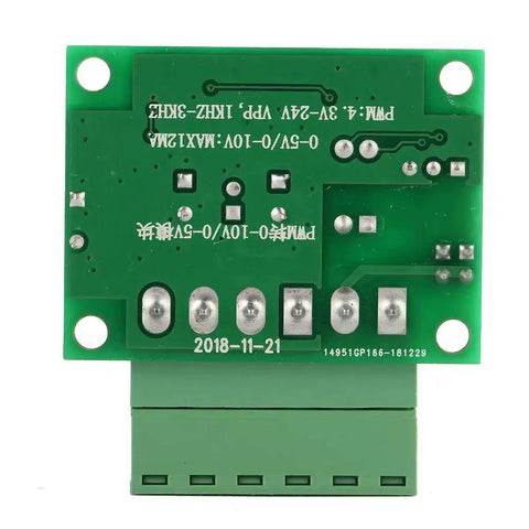 Plug And Play PWM To Analog Converter Module For PLCs Three Point Three Volt PWM To Zero To Ten Volt Output Digital To Analog Signal Converter For Industrial Grade Control Panels And Automation rear view