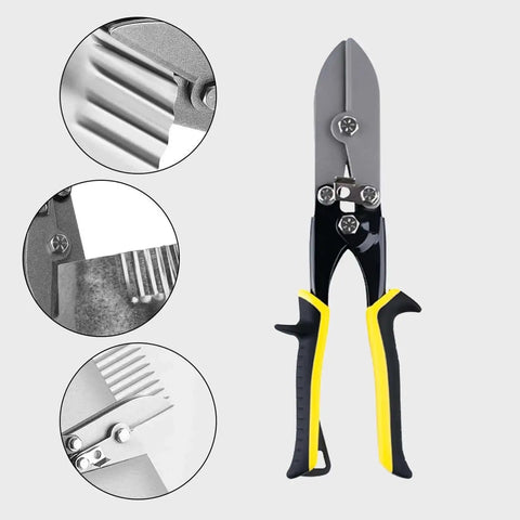 5 Blade Hand Crimper With Ergonomic Grip Non Slip Crimping Tool For HVAC Ducts And Pipes From 24 Gauge Steel To 28 Gauge Stainless Steel Black And Yellow Finish