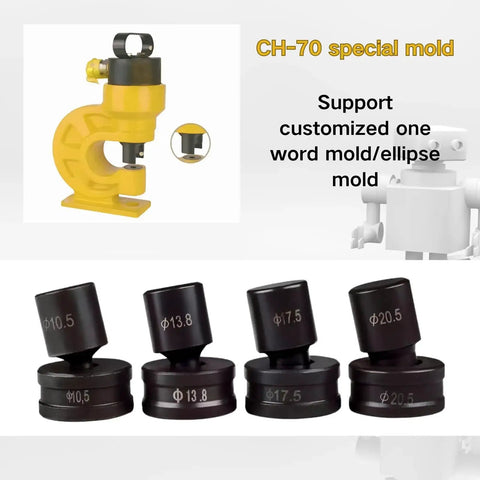 30 Piece Round Hole Punch Die Set For CH 70 Hydraulic Punch Machine with various punch sizes and chrome steel construction