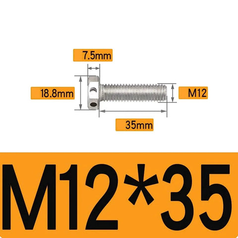 M12 304 Stainless Steel Hex Head Bolt With Safety Wire Hole Four Pack dimensions M12x35 for marine and automotive projects