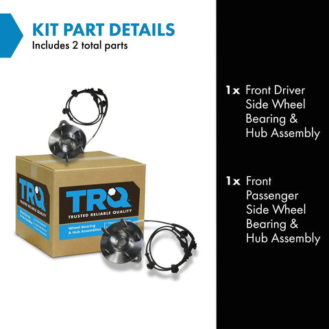 Two Piece Front Wheel Bearing And Hub Assembly Set For Ford Ranger 2000 2001 2002 4WD ABS And Mazda B Series B3000 B4000