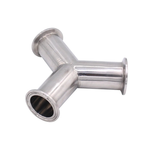Stainless steel 304 tri-clamp Y tee fitting, 1.5 in pipe OD, clamp ends, Amazon brand