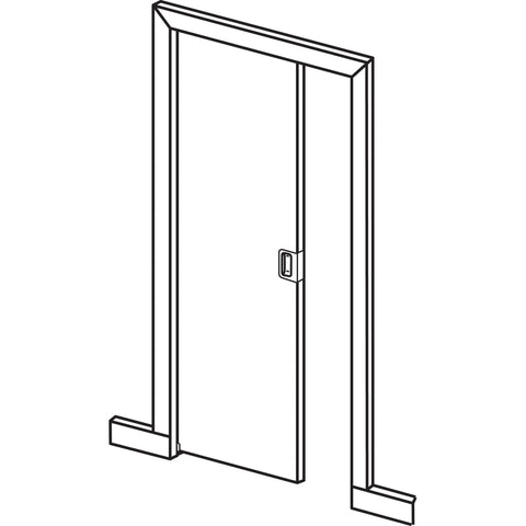Illustration of installed Four Wheel Pocket Door Roller Assembly Built To Last For EZ Glide And Similar Pocket Doors