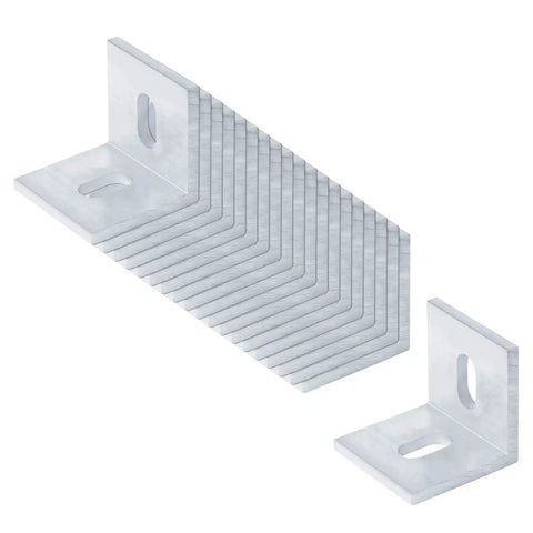 20 Pack Aluminum Slotted L Brackets One And Five Eighths Inch Size Heavy Duty Corner Braces Five Thirty Second Inch Thick Silver Finish