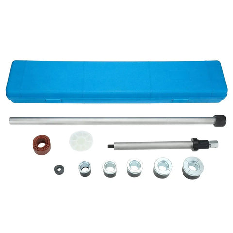 Universal Cam Bearing Removal and Installation Tool Set for Camshaft Bearings 1.125 to 2.690 Inches with adapters, tools, and case.