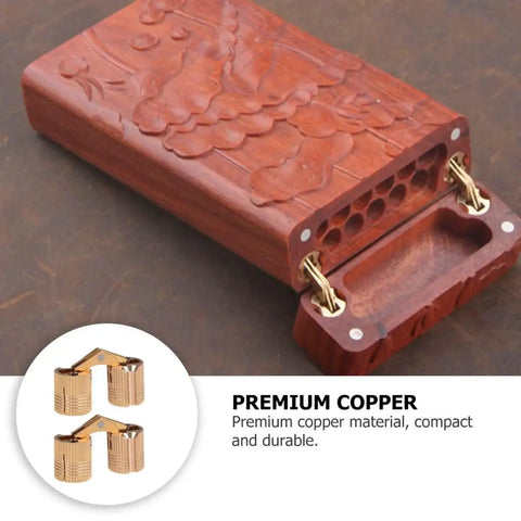Heavy Duty Grade Copper Hidden Bracket Hinges For Jewelry Boxes And Furniture, Concealed Recessed Cabinet Door Hardware With High Load Capacity, No Fuss Install, 2 Pack By Shineofi