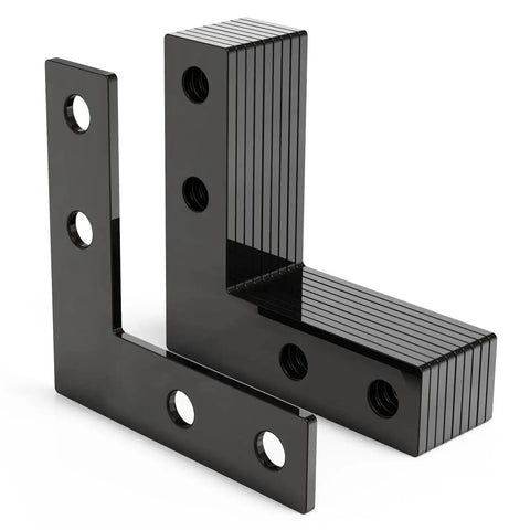10 Sets Black L Connector Brackets With 40 M5 T Slot Nuts And 40 M5x8mm Hex Socket Cap Screws For 6mm Slot 2020 Series Aluminum Profile