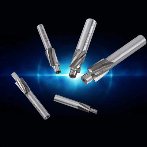 Counterbore Drill Bit Set For CNC Milling 5 Piece M3 To M8 Countersink End Mills 4 Flute HSS AL High Speed Steel