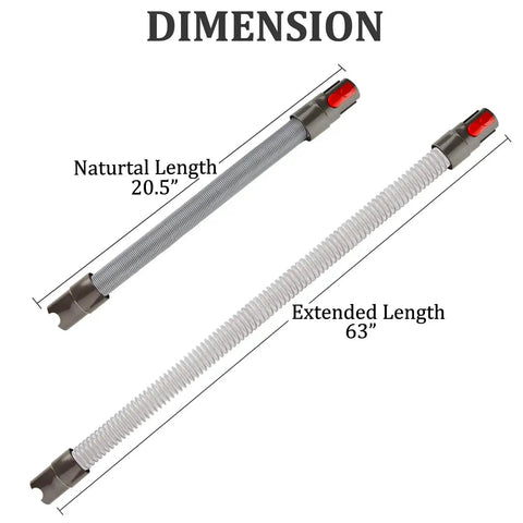 Flexible Extension Hose Attachment For Cordless Vacuum Cleaners Compatible With V15 V15s Gen5 V12 V11 V10 V9 V8 V7 Models dimensions