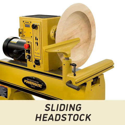 Heavy Duty Pro Grade Wood Lathe Powermatic 20 By 20 Inch Variable Speed With Reversible Turning, 2 HP 220V 1Ph, Sliding Headstock
