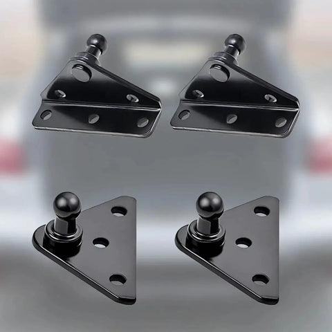 10Mm Ball Stud Mounting Bracket Kit 4 Flat Type Mounts With 16 Screws Beefy Iron Construction Auto Accessory For Gas Struts Lift Supports Shocks And Springs Universal Fit For SUV Sedan Truck Black