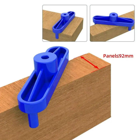 Center Scribe Line Locator For Woodworking Two Pack Center Finder Marker Positioner Gauge Scribing Tool For Precise Center Marking On Boards And DIY Projects Made From Durable ABS Plastic, shown on wooden board