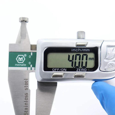 Digital caliper measuring 4 mm bore of Beefy Ten Pack Shielded Miniature Ball Bearings 4x7x2.5mm MR74ZZ ABEC Five Chrome Steel