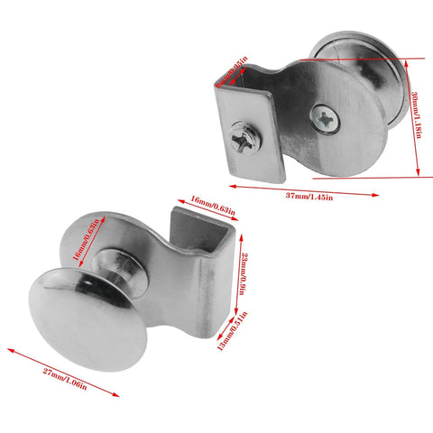 Stainless Steel Glass Door Pull Handles Set Of 2 For 5 To 8mm Glass Thickness 28mm Round Knobs Rust Resistant Scratch Resistant Ideal For Bathroom