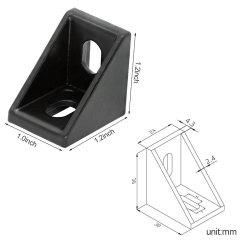 20Pcs 1010 Aluminum Extrusion Corner Brackets With Screws For 1x1 Inch Profile Black Finish Heavy Duty Connector Set For 10 Series Rails And DIY