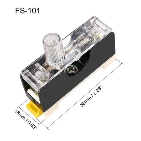 Single Pole Fuse Holder With Indicator Light 6mmx30mm Glass Fuse Included Five Pack Copper Contacts Non Conductive Cover