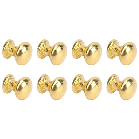 8pcs Miniature Round Head Pull Handles Set for Dollhouse Cabinets and Drawers, One to Twelve Scale Metal Knob Hardware in Gold Tone