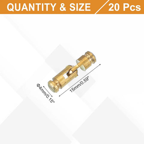 Brass Hidden Cylinder Hinges 15 x 4 mm Invisible Concealed Cylindrical Hinge With 270 Degree Folding for DIY Jewelry Boxes Pack Of 20