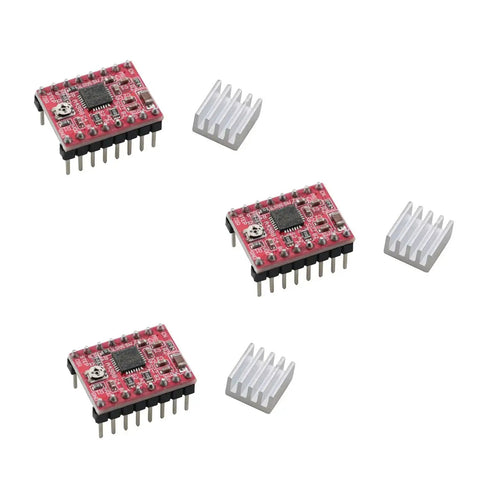 3 Pack A4988 Stepper Motor Driver Module for 8 to 35V 1A with One Sixteenth Microstepping Plug And Play for Quick Setup shown