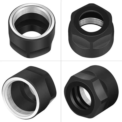 ER16A Collet Nuts Set For CNC Milling And Engraving Machines Hex Clamping Nuts 5 Pieces With M24x1.0 Thread Grade 45 Steel