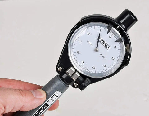 Premium Dial Bore Gage With Six Inch Measuring Range For Pro Grade Accurate Hole Diameter Checks And Geometry Verification, Dial Indicator Of 0.0005 Inch, Two Point Contact, Carbide Tip, 9.5 Inch Depth, Fowler 52 646 300 0 in hand