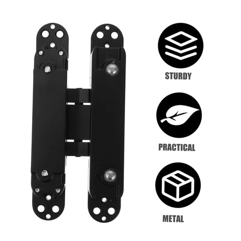 Concealed Hidden Door Hinge With Adjustable Alignment Satin Finish For Wooden Doors 180 Degree Swing Heavy Duty 40kg Load Capacity Prevent Pinching Metal Door Hinge By NUOBESTY.