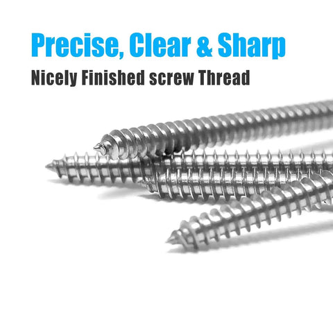 Close-up of stainless steel screws from All In One Wood Screws Set 815 Piece Stainless Steel Assortment For M3 M4 M5 M6 Self Tapping Screws