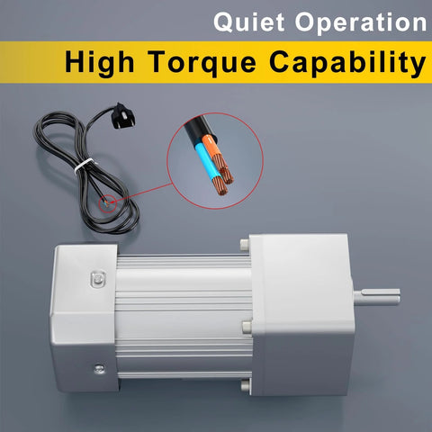 Beefy 300W 110V AC Gear Motor With 1To18 Reduction, 18mm Output Shaft, high torque capability for industrial production line machinery.