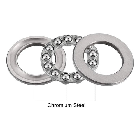 Thrust ball bearings set in chrome steel, 20x35x10 mm, one-way rolling direction, three-piece assembly